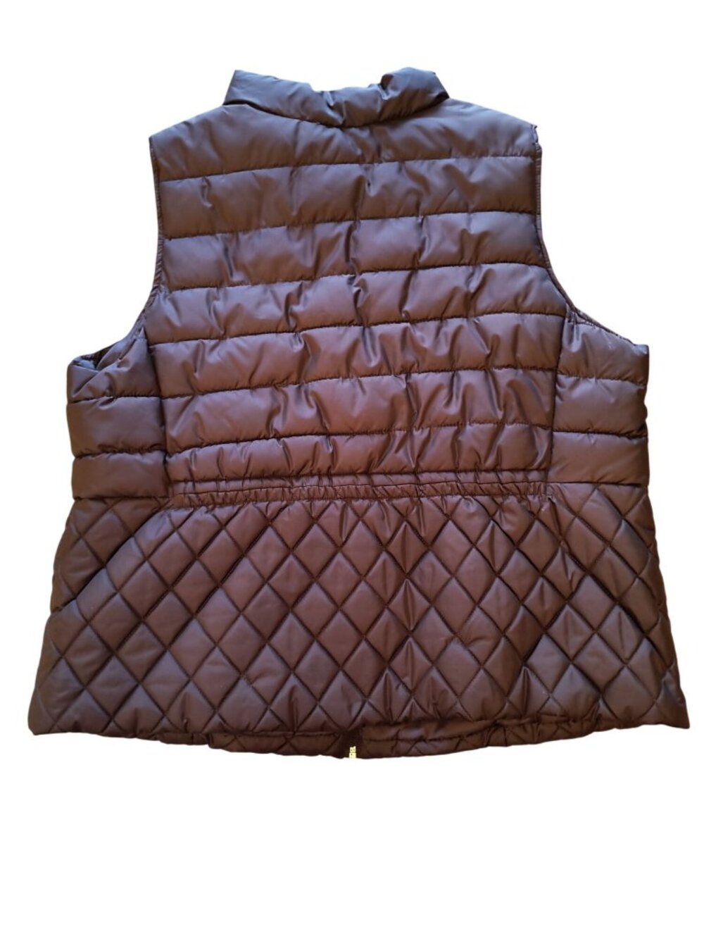 Laura Scott Woman 1X Dark Brown Quilted Vest Zip-Up Lightweight - Picture 7 of 7